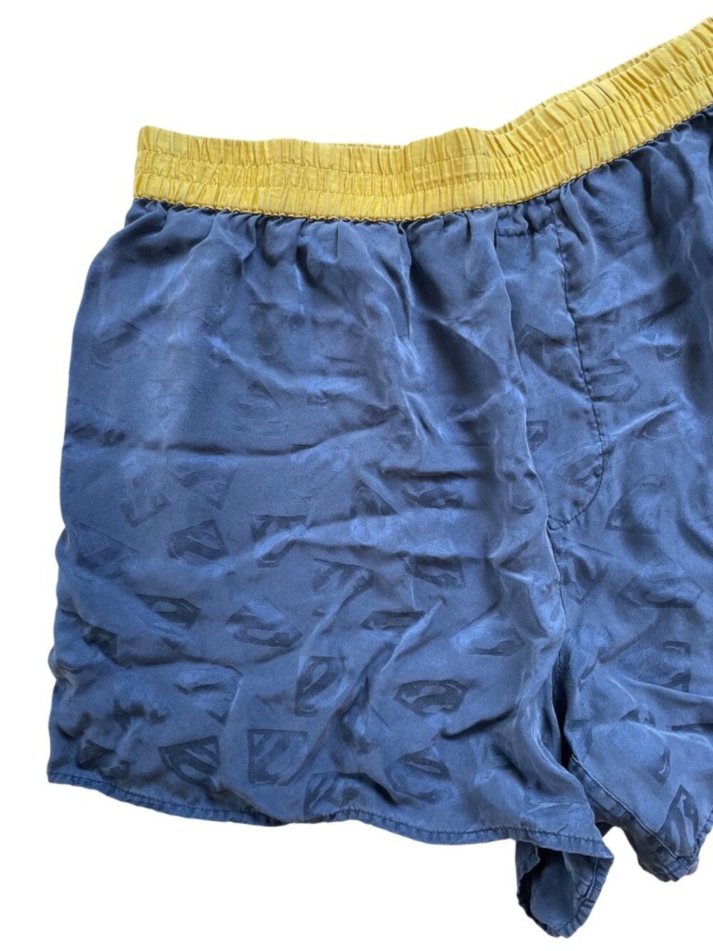 Superman Mens 100% Silk Boxer Shorts Medium DC Comics Logo Pattern - Picture 2 of 9